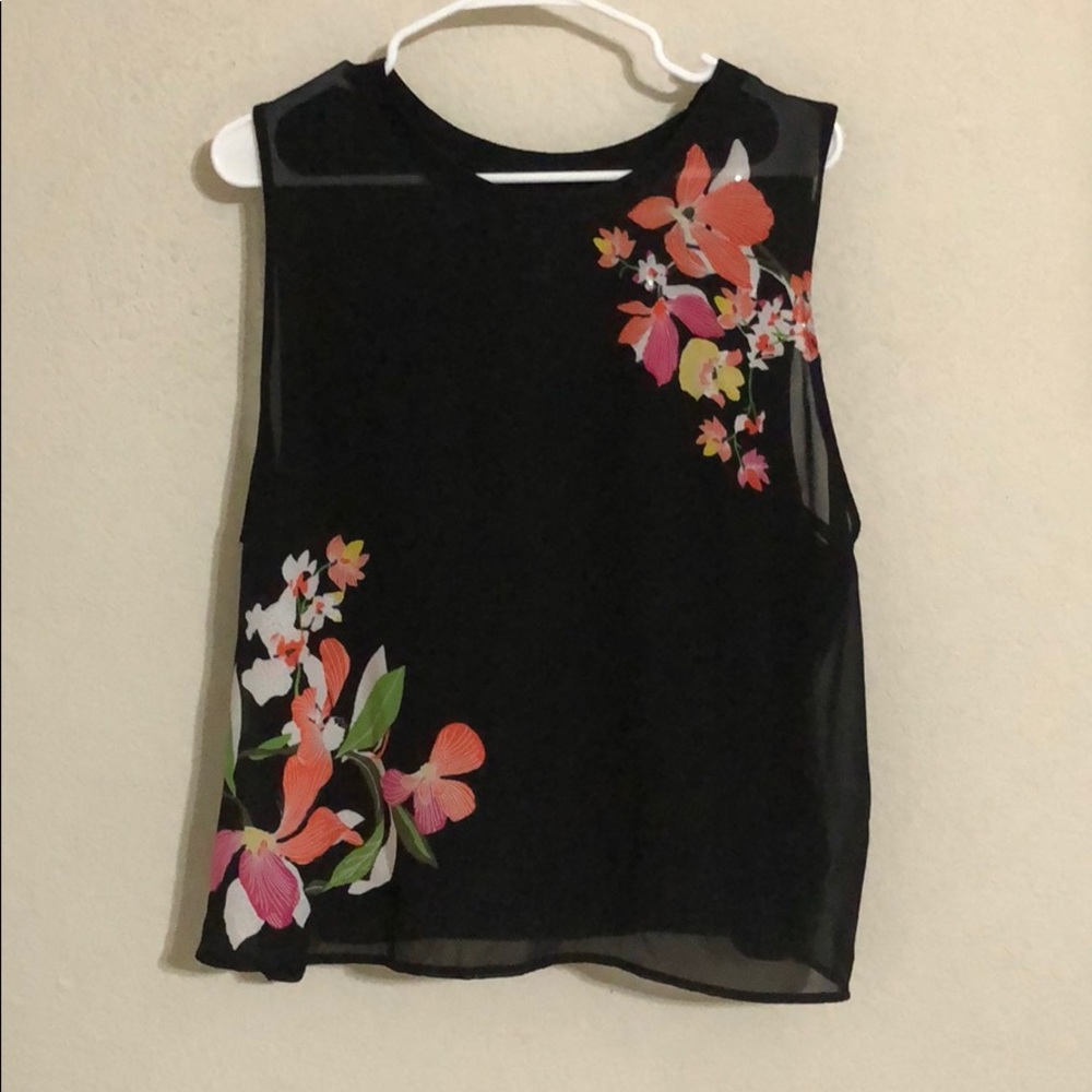 Sheer floral top, size 2x